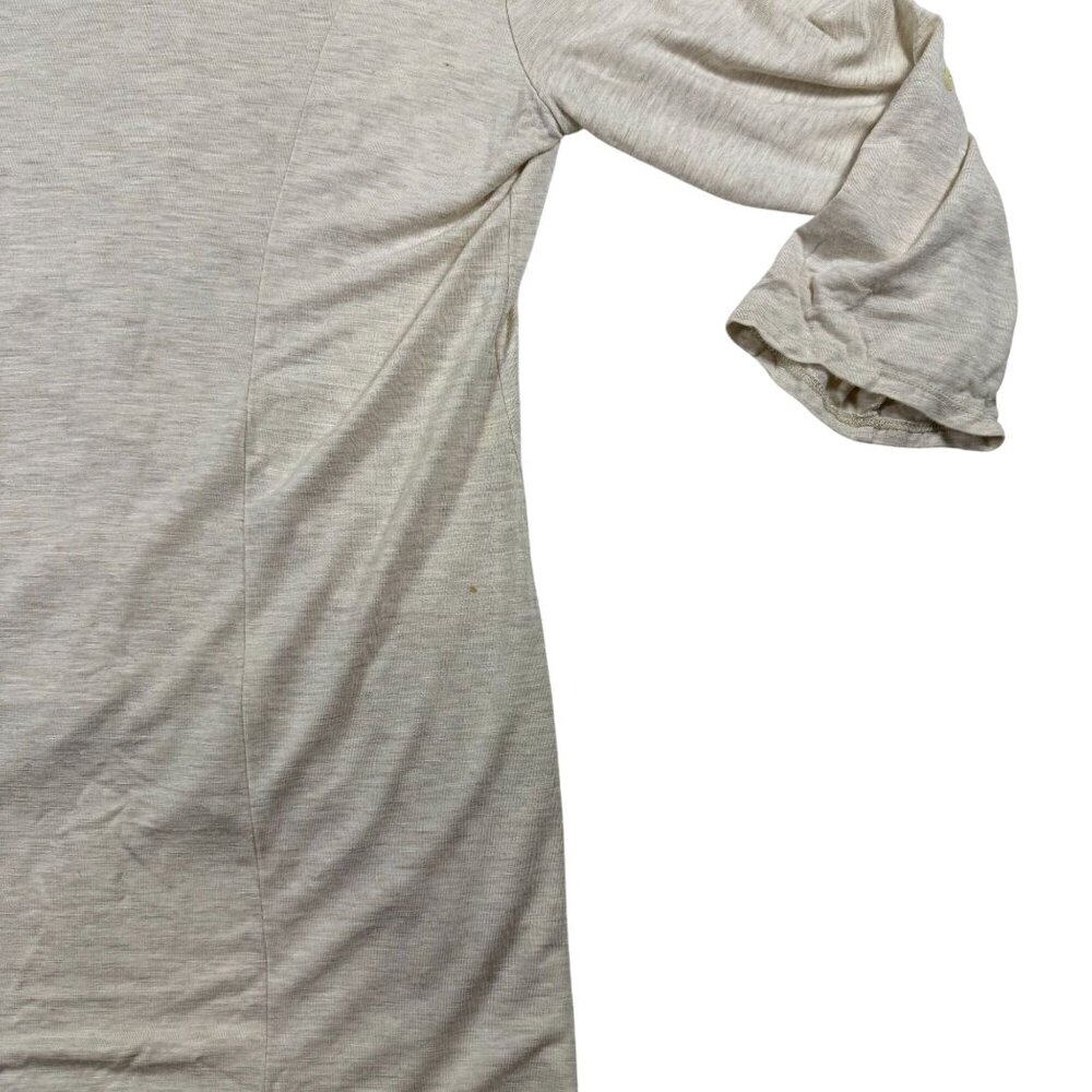 Anthropology 1.9 Womens Beige Long Sleeve Tunic Top With Ruffle Detail Size L - Picture 8 of 13